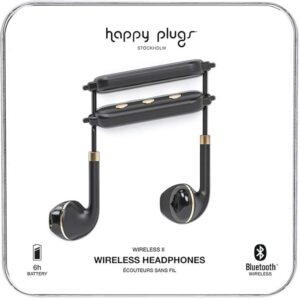 Happy Plugs | Wireless II Headphones | Wireless Bluetooth with Built-in Remote and Mic | Black Gold