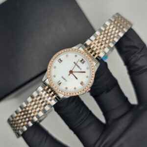 Elegant Silver Gold Chain White Dial Watch (( Ladies )