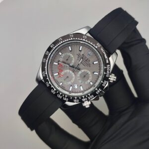 RLX Daytona - Rubber Strap - (Black Grey)
