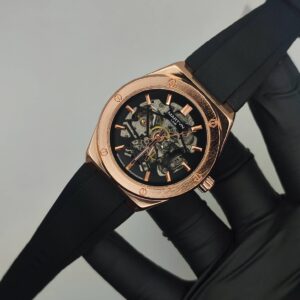 Premium Mechanical Style Strap Watch ( Rose Gold )