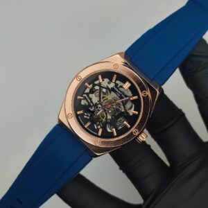 Premium Mechanical Style Strap Watch ( BLUE )