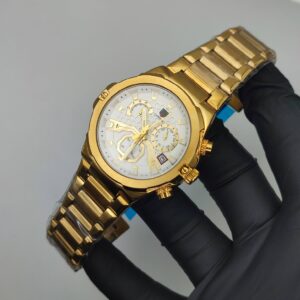 Business Casual Men's Chronograph Watch (Gold White)