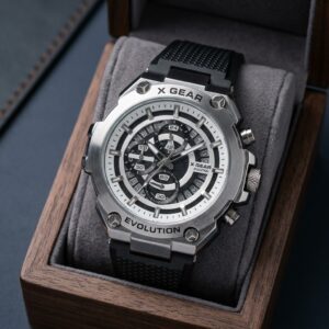 X GEAR WR-30 Luxury Chronograph Watch ( SILVER BLACK )
