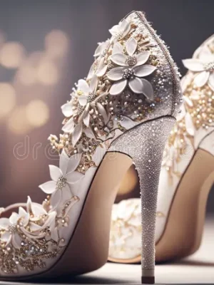 beautiful-elegant-stylish-women-s-shoes-white-flowers-wedding-bride-generative-ai-272813907